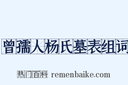 曾孺人杨氏墓表组词是什么意思的图片
